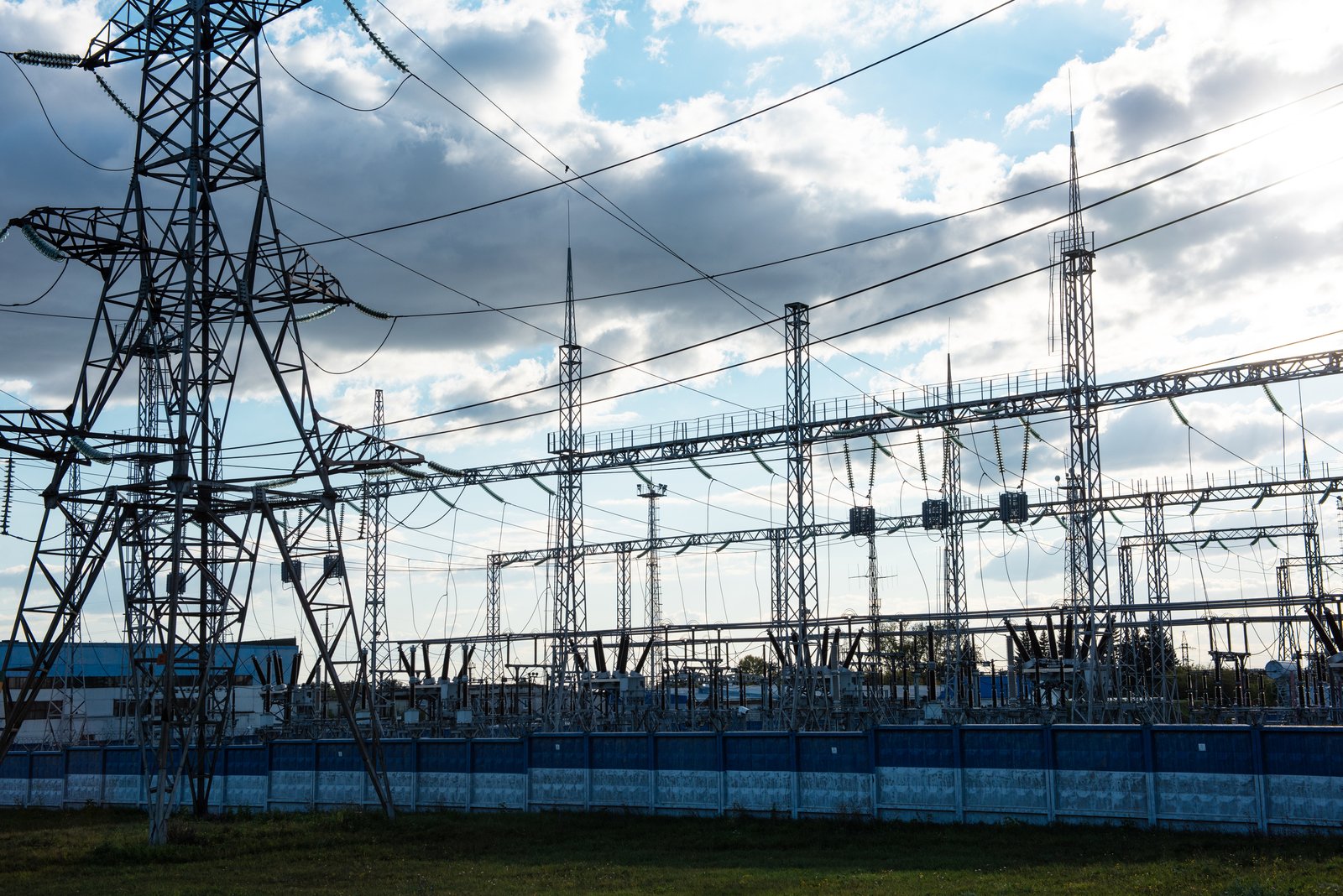 High-voltage electricity substation illustrating grid infrastructure and connection constraints
