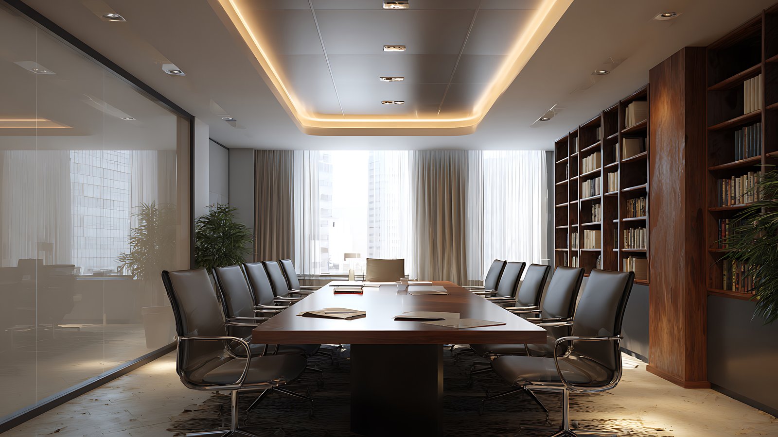 Senior executives gathered around a boardroom table during a strategic investment discussion.