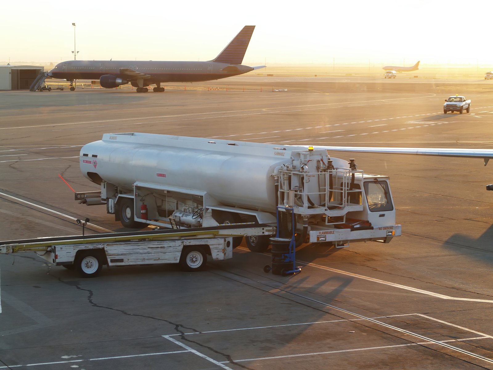 Airport fuel distribution representing the operational link between energy infrastructure and commercial flight.